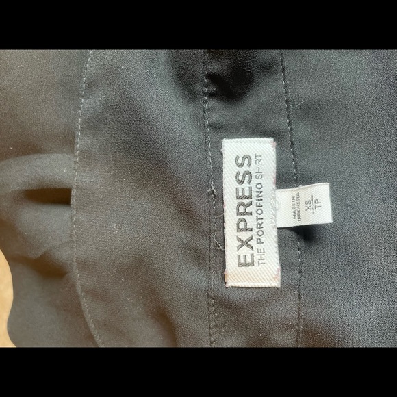Express Black and White Button Down Blouse - Picture 2 of 3